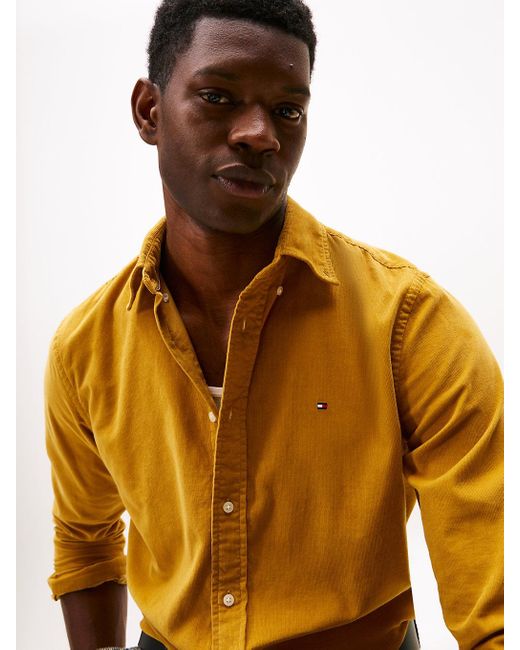 Chemise En Velours Côtelé À Drapeau Brodé Tommy Hilfiger pour homme en coloris Metallic