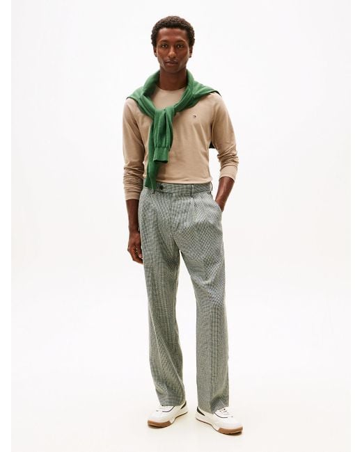 T-Shirt Slim Fit A Maniche Lunghe di Tommy Hilfiger in Multicolor da Uomo