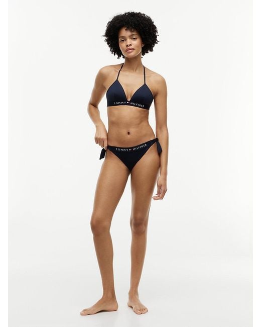 Tommy Hilfiger Blue Th Original Foam Triangle Halterneck Bikini Top