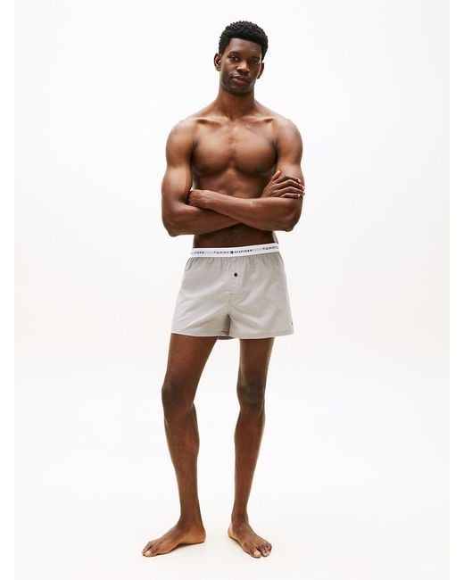 Tommy Hilfiger Black 2-Pack Signature Logo Woven Boxer Shorts for men