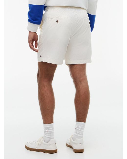 Tommy Hilfiger White Dover Paper Touch Poplin Regular Fit Shorts for men
