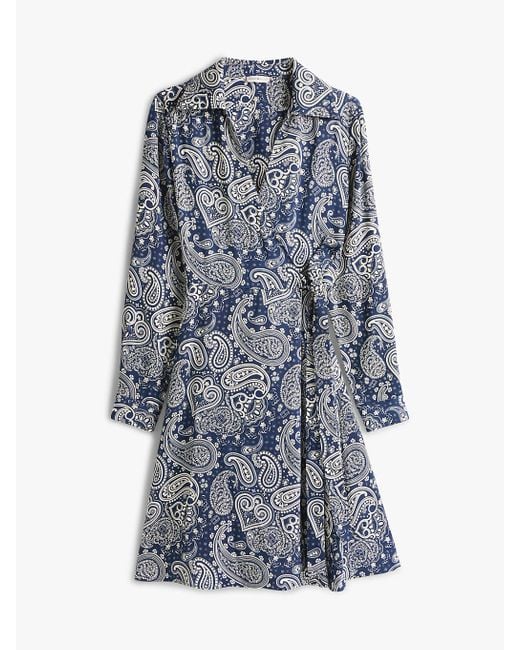 Robe Portefeuille Courte À Manches Longues Tommy Hilfiger en coloris Blue