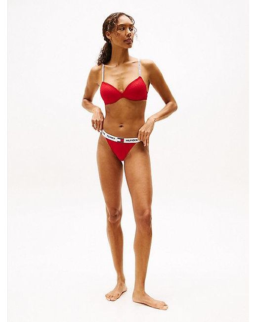 Sujetador Push-Up Heritage De Encaje Sin Aros Tommy Hilfiger de color Red