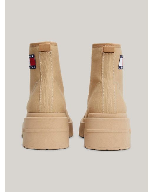 Tommy Hilfiger Natural Chunky Cleat Badge Ankle Boots