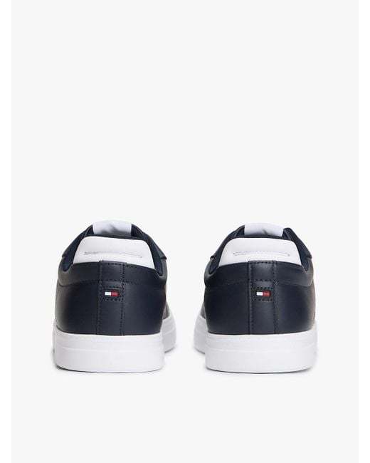 Tommy Hilfiger Blue Hilfiger Icon Leather Court Trainers for men