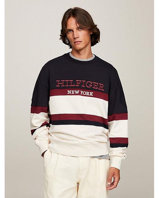 Tommy Hilfiger Sweatshirt Met Monotype-logo in het Natural voor heren