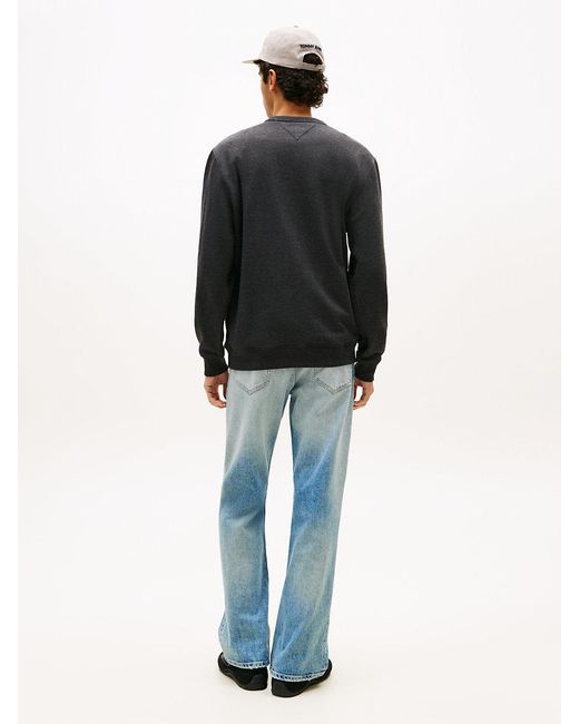 Tommy Hilfiger Black Tommy Badge Terry Crew Neck Sweatshirt for men