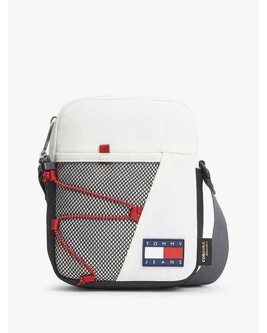 Tommy Hilfiger White Outdoor Mesh Pocket Crossbody Reporter Bag for men