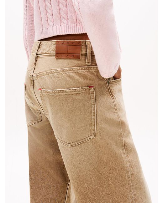 Jeans Mia Relaxed Fit Dritti A Vita Media di Tommy Hilfiger in Natural
