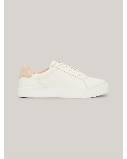 Tommy Hilfiger Natural Leather Court Trainers