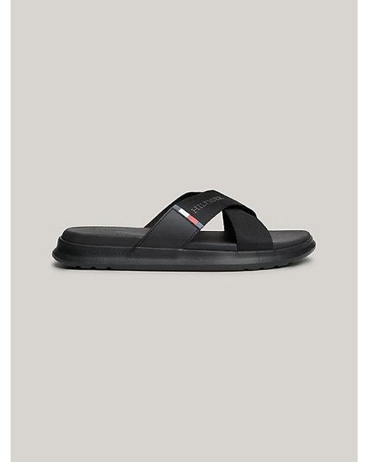 Tommy Hilfiger Slipper Met Crossover Band in het Brown voor heren