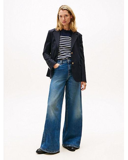 Tommy Hilfiger Timeless Regular Fit Blazer Van Wolmix in het Blue