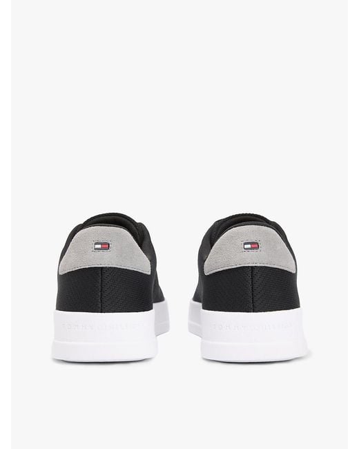 Tommy Hilfiger White Logo Knit Court Trainers for men