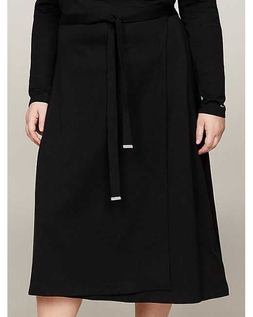 Tommy Hilfiger Curve Slim Fit Mini-jurk Met Strikceintuur in het Black