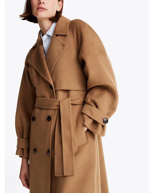 Tommy Hilfiger Brown Double Breasted Oversized Trench Coat