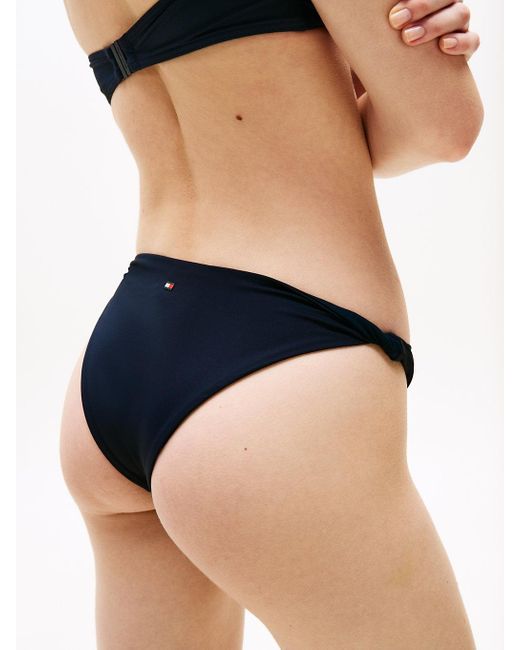 Tommy Hilfiger Black Twist Detail Cheeky Bikini Bottoms