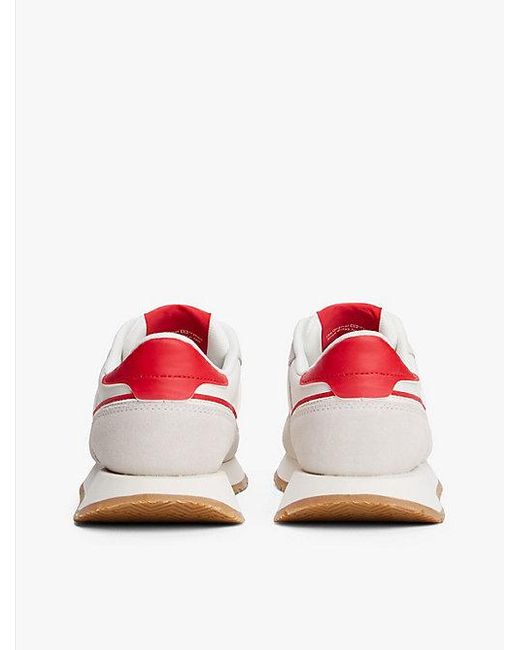 Tommy Hilfiger Lichtgewicht Hardloopsneaker Van Suède in het White