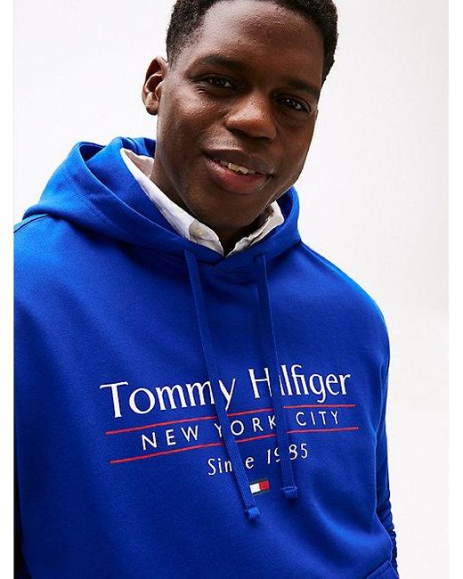 Sudadera De Algodón Con Capucha Y Logo Plus Tommy Hilfiger de hombre de color Blue