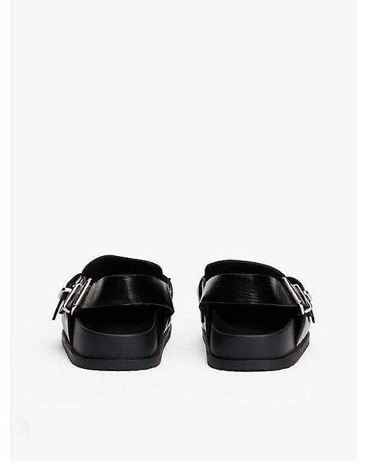 Tommy Hilfiger Glanzend Leren Slingback-Muiltje Met Gesp in het White