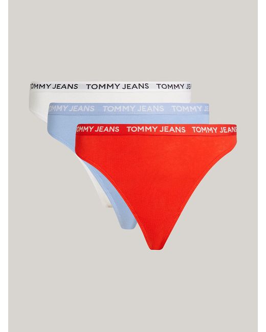 Tommy Hilfiger Red 3-pack Classics Essential Logo Thongs