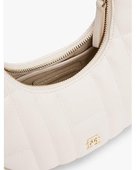 Tommy Hilfiger White Gesteppte Crossbody-Schultertasche