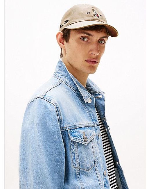 Tommy Hilfiger Baseballpet Met Geborduurde Vlag in het Natural voor heren