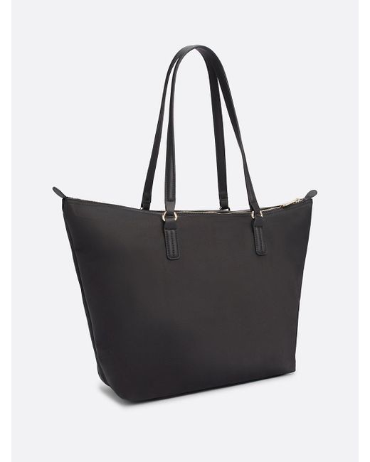 Borsa Tote Con Nastro Iconico di Tommy Hilfiger in Black