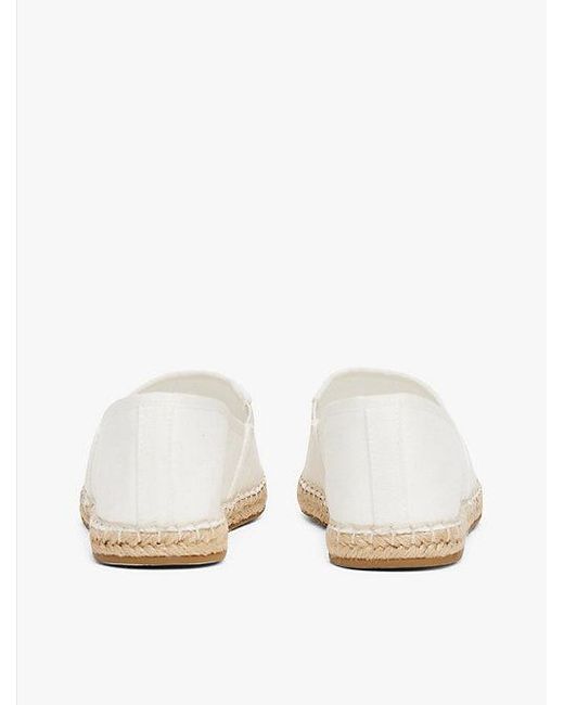 Tommy Hilfiger Canvas Espadrille Met Geborduurde Vlag in het White