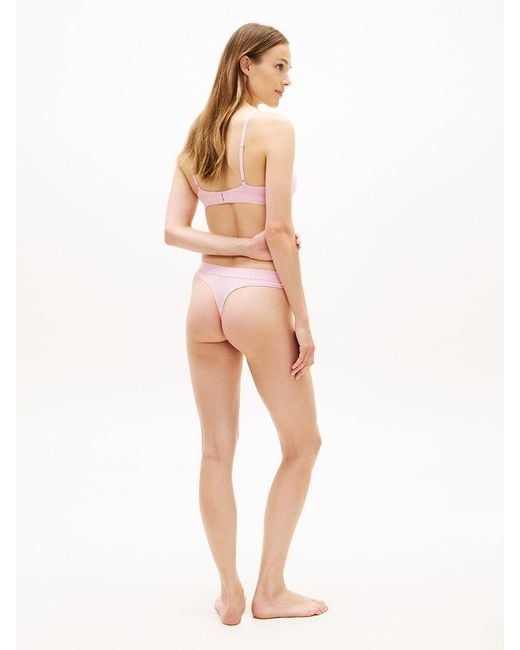 Tommy Hilfiger Pink Heritage Logo Removable Padding Triangle Bra