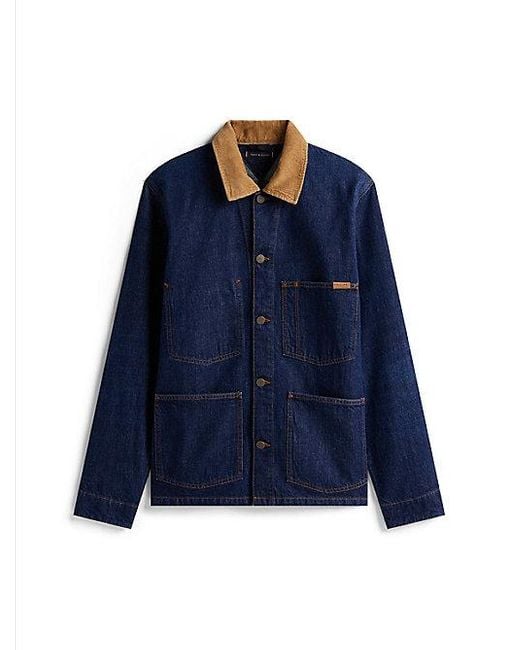 Tommy Hilfiger Chore-Jacke Aus Denim Mit Cord-Kragen in Blue für Herren