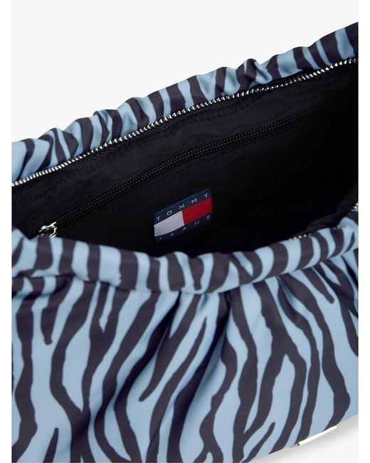 Tommy Hilfiger Blue Zebra Print Multi Charm Shoulder Bag