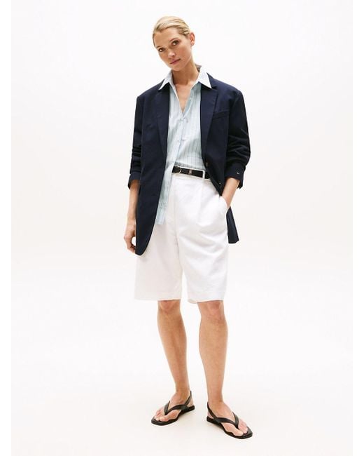 Blazer Long Droit Décontracté Tommy Hilfiger en coloris Blue