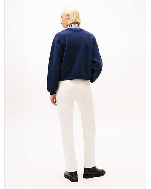 Tommy Hilfiger Relaxed Fit Sweatshirt Met Geborduurd Embleem in het Blue