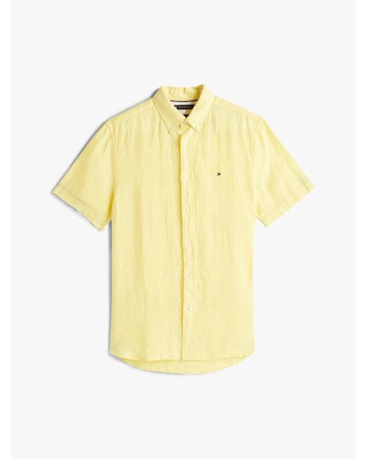 Chemise En Pur Lin Lavé Tommy Hilfiger pour homme en coloris Yellow
