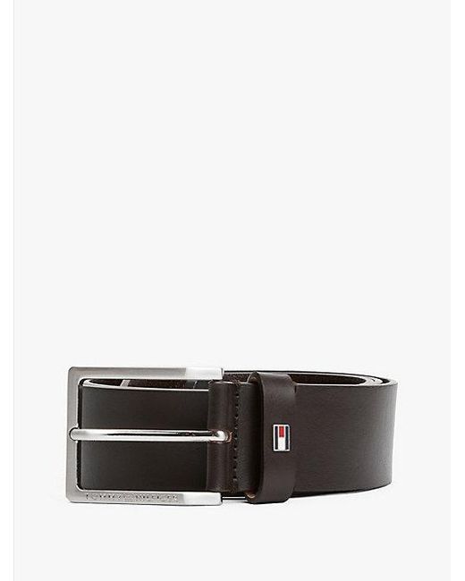 Tommy Hilfiger Leren Riem Met Geëmailleerde Vlag in het Brown voor heren