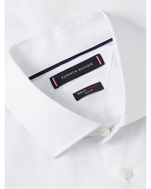 Camicia New York Label Slim Fit di Tommy Hilfiger in White da Uomo