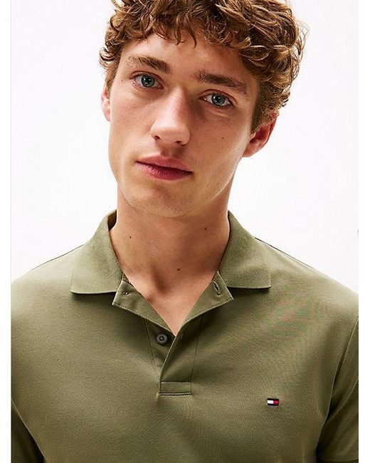 Polo De Corte Regular De Algodón Líquido Tommy Hilfiger de hombre de color Green