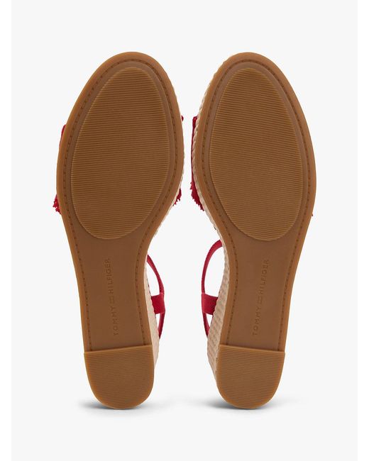 Tommy Hilfiger Red Th Monogram Woven Wedge Espadrilles