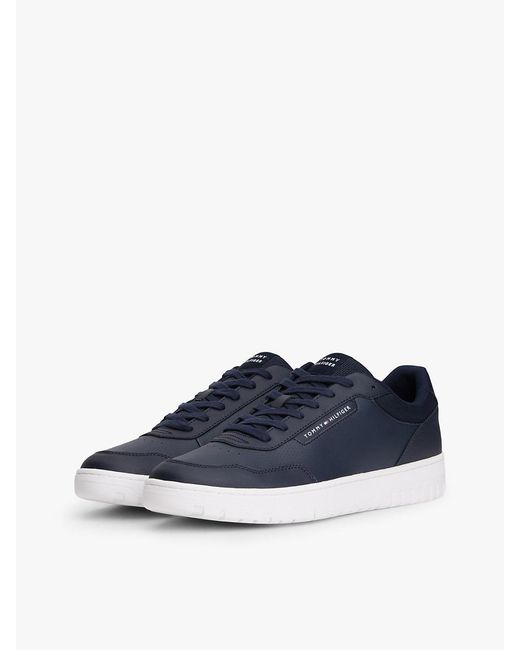 Tommy Hilfiger Blue Logo Basketball Trainers With Leather for men