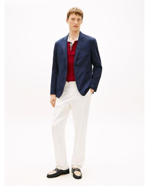 Tommy Hilfiger Blue New York Label Washed Regular Fit Blazer for men
