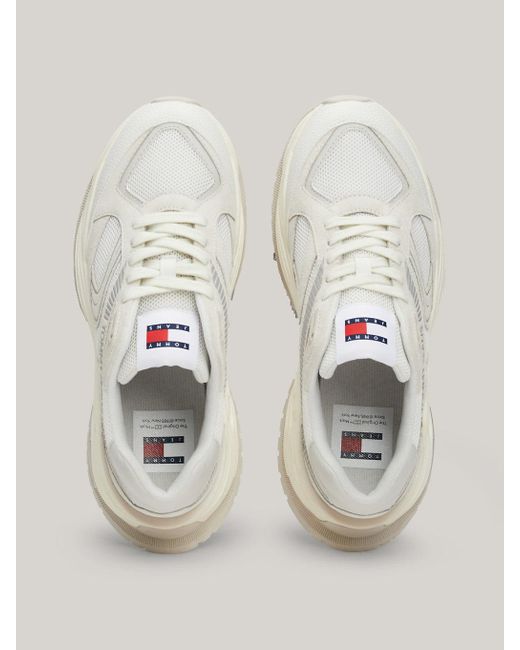 Tommy Hilfiger Natural Retro Suede Running Trainers