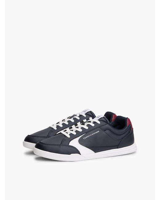 Tommy Hilfiger Blue Low Profile Cupsole Trainers With Leather for men