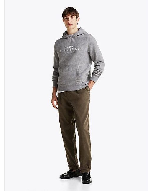 Tommy Hilfiger Hoodie Mit Druckknöpfen Und Logo in Gray für Herren