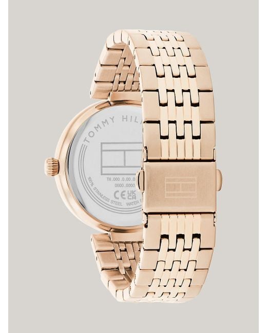 Tommy Hilfiger Natural Crystal Bezel Ionic Carnation Gold-plated Watch