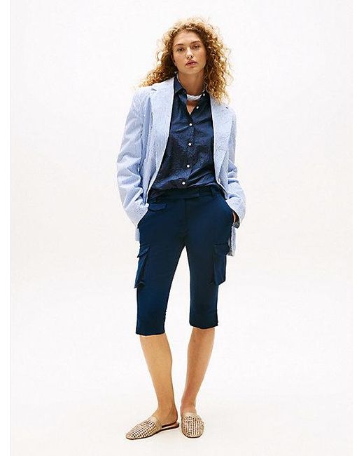 Tommy Hilfiger The Runway Collection Oversized Gestreepte Blazer in het Blue