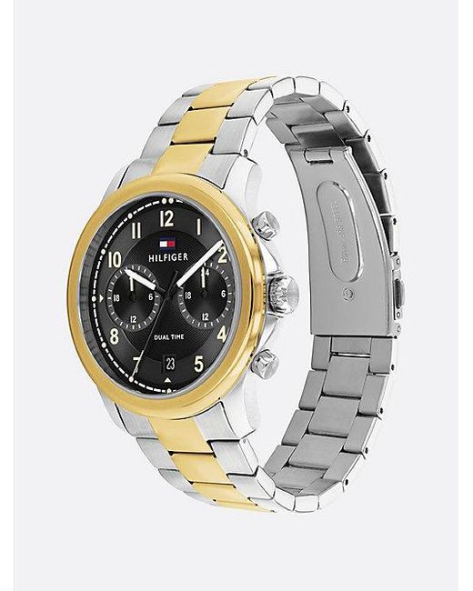 Reloj Bitonal Con Dos Subesferas De 24 Horas Tommy Hilfiger de hombre de color Metallic