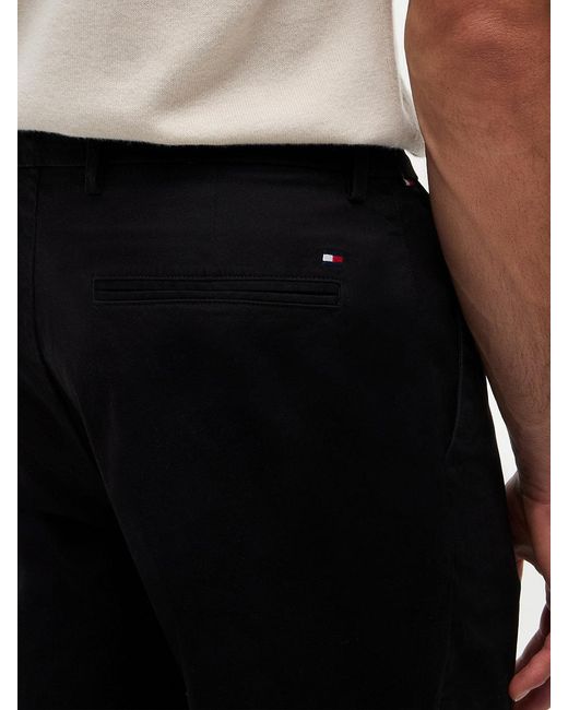 Tommy Hilfiger Black Dover Signature Tape Relaxed Twill Chinos for men