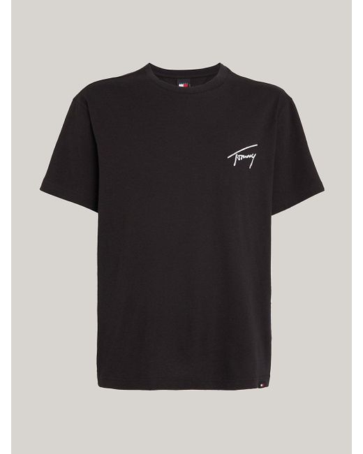 Tommy Hilfiger Black Crew Neck Logo T-shirt for men