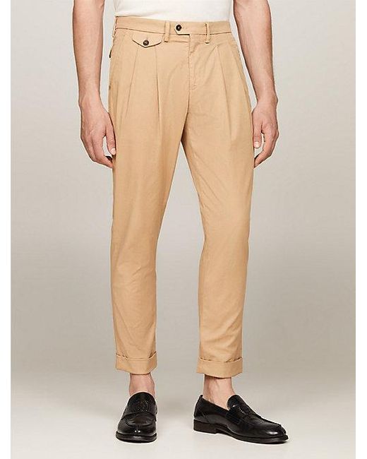 Pantalón formal con pinzas Tommy Hilfiger de hombre de color Natural