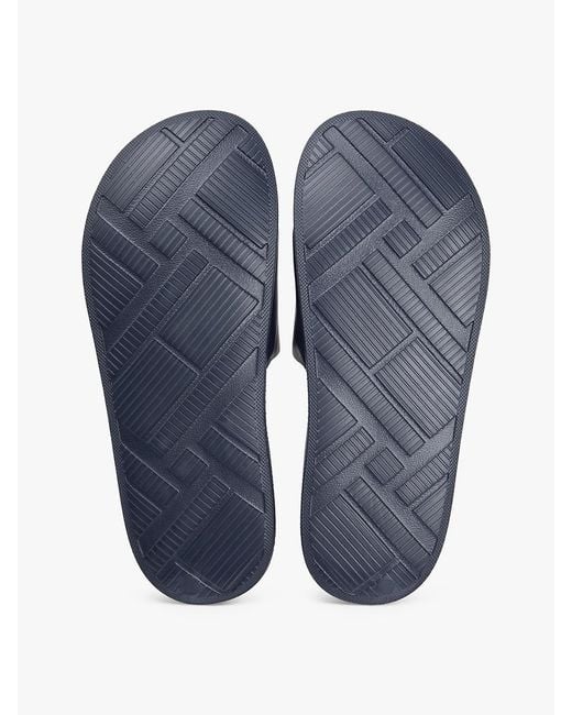 Tommy Hilfiger Blue Crest Appliqué Pool Slides for men
